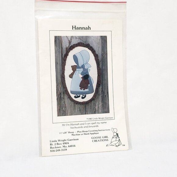 Hannah Goose Girl Creations Applique Sewing Pattern 1985 Linda Garrison - Picture 1 of 5